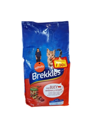 Brekkies Gatos Buey, Ternera y Verdura 4 kg 